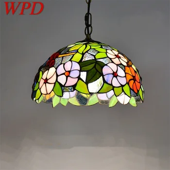 Окачен лампа WPD Тифани, съвременна led крушка, творчески осветителни тела, декоративни растения за Домашно хранене