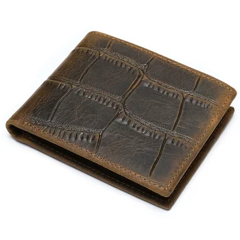 мъжки портфейл портфейл от естествена кожа, кратък чантата с модел 