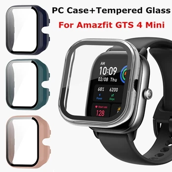 За Amazfit GTS 4 Mini PC Case + Защитно покритие на Екрана smart-часовници, изработени от Закалено Стъкло за Huami Amazfit GTS4 Mini Bumper Shell