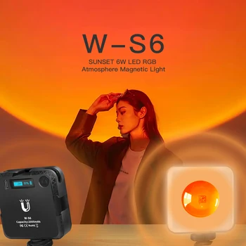 Проекционная лампа DigitalFoto WS6 sunset, пълноцветни, с лампа, магнит, RGB-заполняющий видео лампа за спални, магазин life decoration