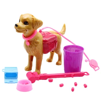 Скъпа стоп-моушън кученце Яде храна за куклена къща, аксесоари, забавни играчки