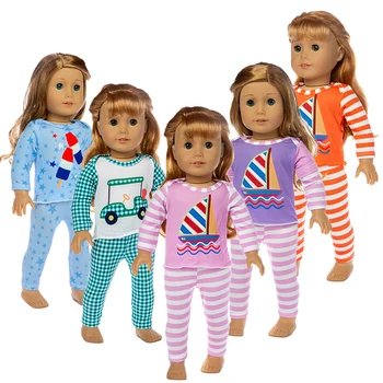 2019 Новата модерна пижама, подходяща за кукольной дрехи American Girl, 18-инчовата кукла, подарък за коледа за момиче (продава се само дрехи)