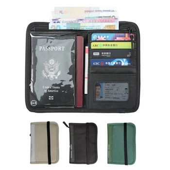 Водоустойчив титуляр за паспорт, пътен чантата си, Многофункционален Малък портфейл за кредитни карти, чанта за съхранение на Преносим чанта за съхранение на документи
