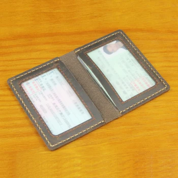 Калъф за шофьорска книжка Crazy horse ръчно изработени от естествена кожа, кожен държач за карти, мъжки портфейл за карти, женски притежател на кредитна карта, документ за самоличност