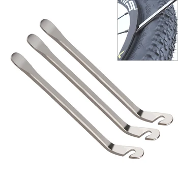 3шт Инструменти за теглене на тръба с лост на велосипед гуми от неръждаема стомана Отварачка за велосипедни гуми Crow Bar МТБ Пътен инструмент за ремонт на велосипедни колела