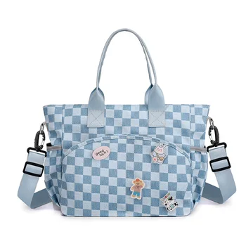 Модерна чанта за памперси за бременни, брандираната детска чанта с голям капацитет, пътен раница, дизайнерска чанта за хранене в клетка, Нова