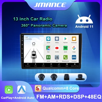 JMANCE 9/10/13 инча 360 ° Панорамна Камера Android 11 GPS Автомобилното Радио, За VW, Toyota, Honda, KIA, Suzuki Мултимедиен Плеър С Carplay