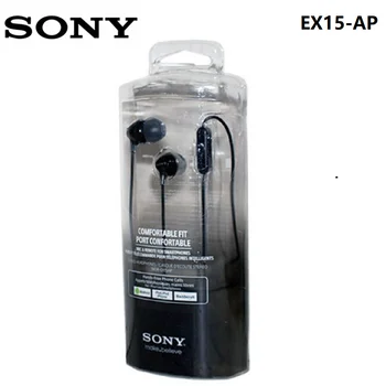 Оригинални Жични слушалки SONY MDR-EX15AP 3,5 мм, Слушалки в ушите, микрофон С микрофон За мобилен телефон huawei, xiaomi sony