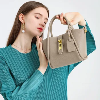 Луксозни марки дамски чанти, дизайнерски шик чанта през рамо от естествена кожа, дамски ежедневни чанти през рамо дамски чанти-тоут