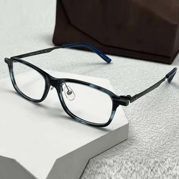 Японски NPM-91, титановая квадратна луксозна марка рамки за очила, мъжки късогледство, класически сребърни очила, Дамски слънчеви очила по рецепта