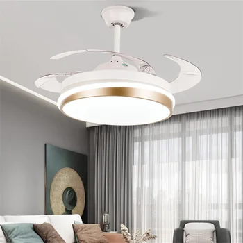 Вентилатор на тавана TEMAR Light Невидима лампа с дистанционно управление Модерен прост led лампа за дома за хол
