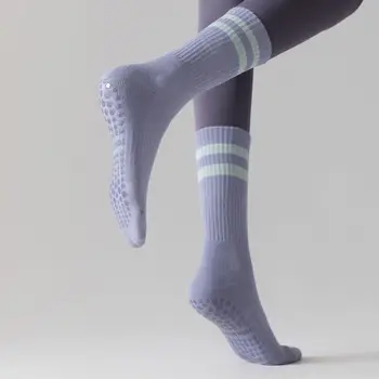 Чорапи за йога, силиконови нескользящие дамски чорапи със средна тръба, памучни чорапи за фитнес, пилатес, професионални спортове
