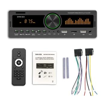 Авто стереозвук 1 DIN Automotivo Bluetooth-USB-USB карта/SD/AUX Вграден Авторадио FM MP3-плейър Тип PC: ISO-80A