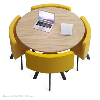 Проста комбинация на масата за приеми и стола на Масата за преговори, маса за трикове в магазина, стол за офис, Малка кръгла маса за почивка