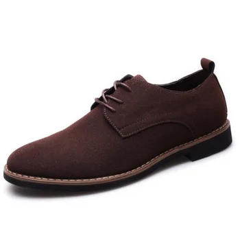 Новата пролетно мъжки ежедневни обувки дантела, класически бизнес мъжки обувки в британския стил, летни мъжки обувки-oxfords, черни обувки на равна подметка, Размер 48