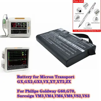 Медицински батерия за Micron Transport GX, GX2, GX3, VX, XT, XT2, ZX, за Philips Goldway G60, G70, Suresign VM3, VM4, VM6, VM8, VS2, VS3