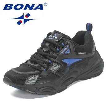 BONA 2023 Нова дизайнерска класика, гъвкави и дишащи модни обувки, мъжки ежедневни обувки, удобни обувки за почивка, Ma