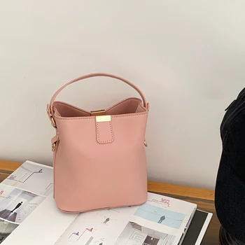 Однотонная дамски малка чанта-кофа за през рамо, реколта дамски чанти през рамо от изкуствена кожа, простата жена клатч, чанти-портфейли