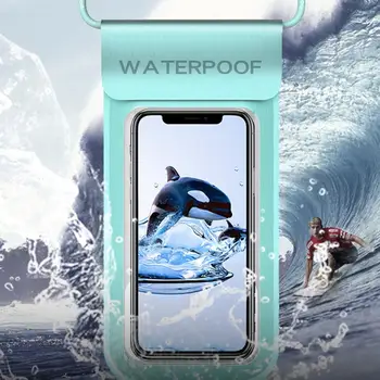 Водоустойчив калъф за телефон, универсални Чувствителен сензорен екран, преносим висящ калъф за подводни телефона на врата си суха чанта за гмуркане