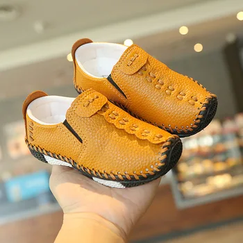Демисезонная детски кожени обувки, ежедневни обувки за момчета и момичета, детски градинска обувки с мека подметка