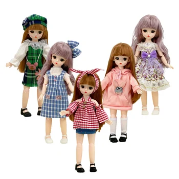 Облекло за кукли Kawaii 30 см BJD, ежедневна рокля, hoody, аксесоари за кукли 1/6, играчки за деца, подарък за рожден Ден