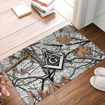 Кухненски нескользящий килим Ловен камуфлаж квадратен компас, Подложка за спални подложка за входната врата на мат Декорация на дома