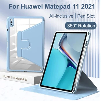 Huawei Matepad 11 Case 2021 Калъф-поставка с Въртене на 360 Градуса за MatePad 10.4 MatePad Pro 10.8 Honor V6 10.4 Калъф Със Слот за Химикалки